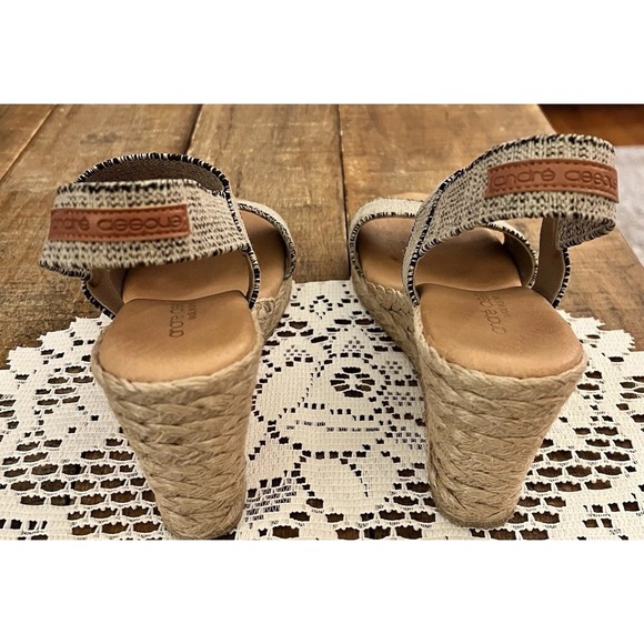 Andre Assous Women's Dalmira Beige Espadrilles Made In Spain EU 38 US 7.5 Sandal - Picture 5 of 8
